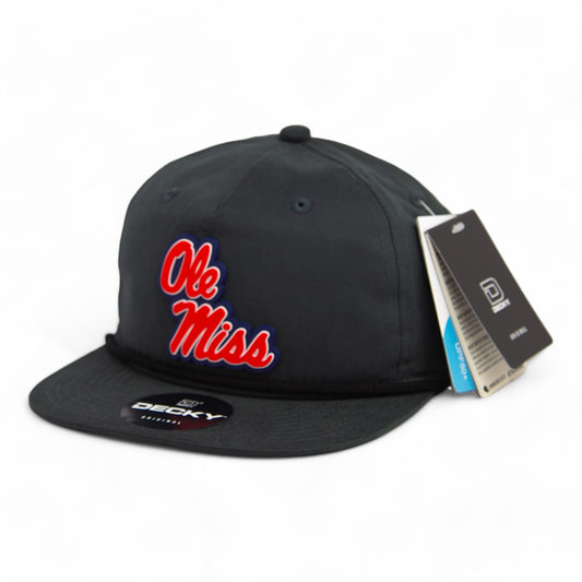 Ole Miss Rebels 3D Classic Rope Hat- Charcoal/ Black