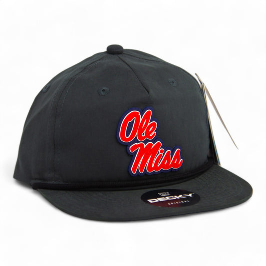 Ole Miss Rebels 3D Classic Rope Hat- Charcoal/ Black