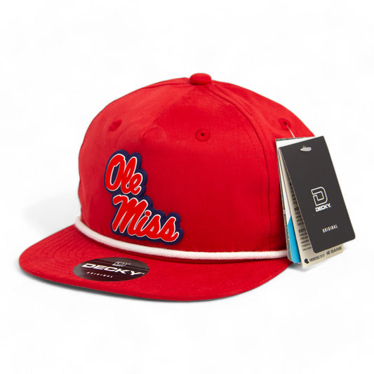 Ole Miss Rebels 3D Classic Rope Hat- Red/ White