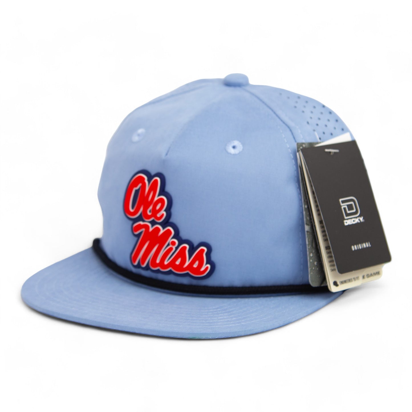 Ole Miss Rebels 3D Perforated Rope Hat- Sky/ Black