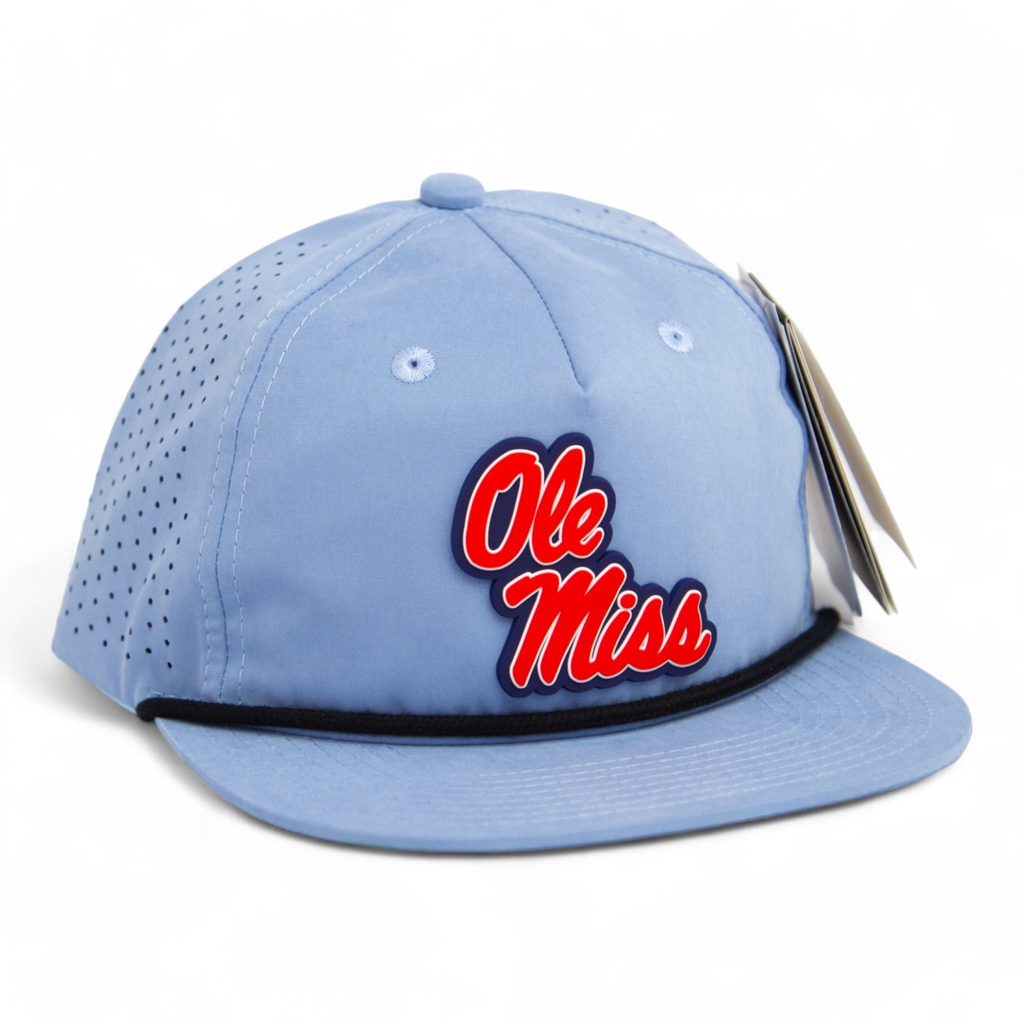 Ole Miss Rebels 3D Perforated Rope Hat- Sky/ Black