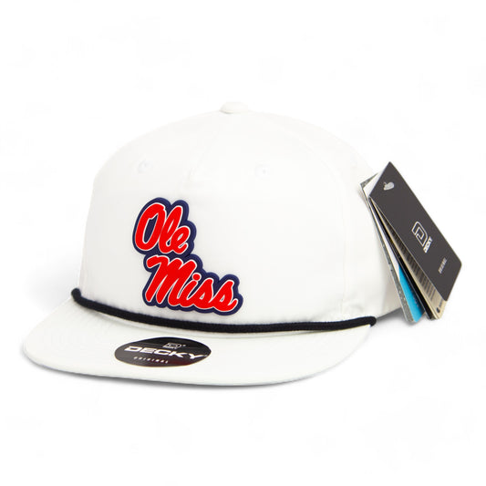 Ole Miss Rebels 3D Classic Rope Hat- White/ Black