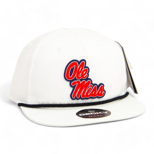 Ole Miss Rebels 3D Classic Rope Hat- White/ Black