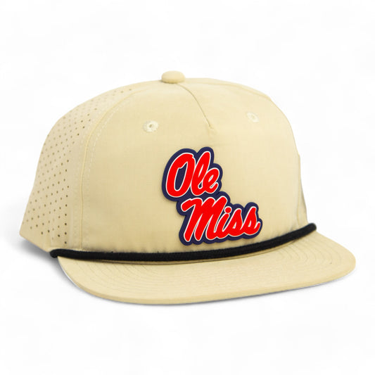 Ole Miss Rebels 3D Perforated Rope Hat- Birch/ Black