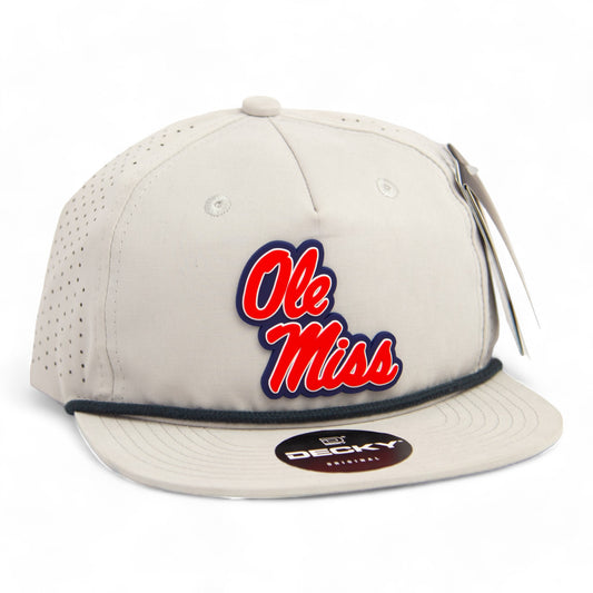 Ole Miss Rebels 3D Perforated Rope Hat- Grey/ Charcoal