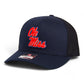 Ole Miss Rebels 3D Snapback Trucker Hat- Navy