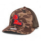 Ole Miss Rebels 3D Snapback Trucker Hat- Bark Duck Camo/ Brown