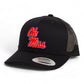 Ole Miss Rebels 3D YP Snapback Trucker Hat- Black