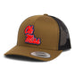 Ole Miss Rebels 3D YP Snapback Trucker Hat- Coyote Brown/ Black