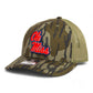 Ole Miss Rebels 3D Snapback Trucker Hat- Mossy Oak Bottomland/ Loden