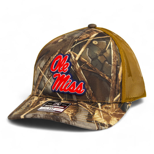 Ole Miss Rebels 3D Snapback Trucker Hat- Realtree Max 7/ Buck