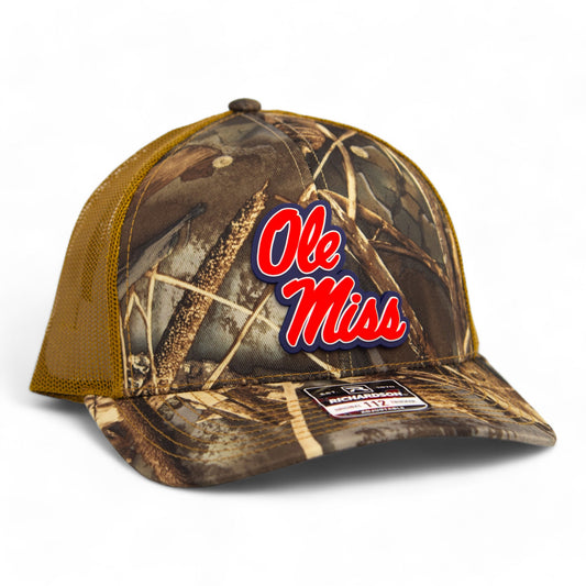 Ole Miss Rebels 3D Snapback Trucker Hat- Realtree Max 7/ Buck