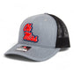 Ole Miss Rebels 3D Snapback Trucker Hat- Heather Grey/ Black