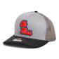 Ole Miss Rebels 3D Snapback Trucker Hat- Grey/ Charcoal/ Black