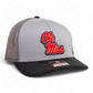 Ole Miss Rebels 3D Snapback Trucker Hat- Grey/ Charcoal/ Black