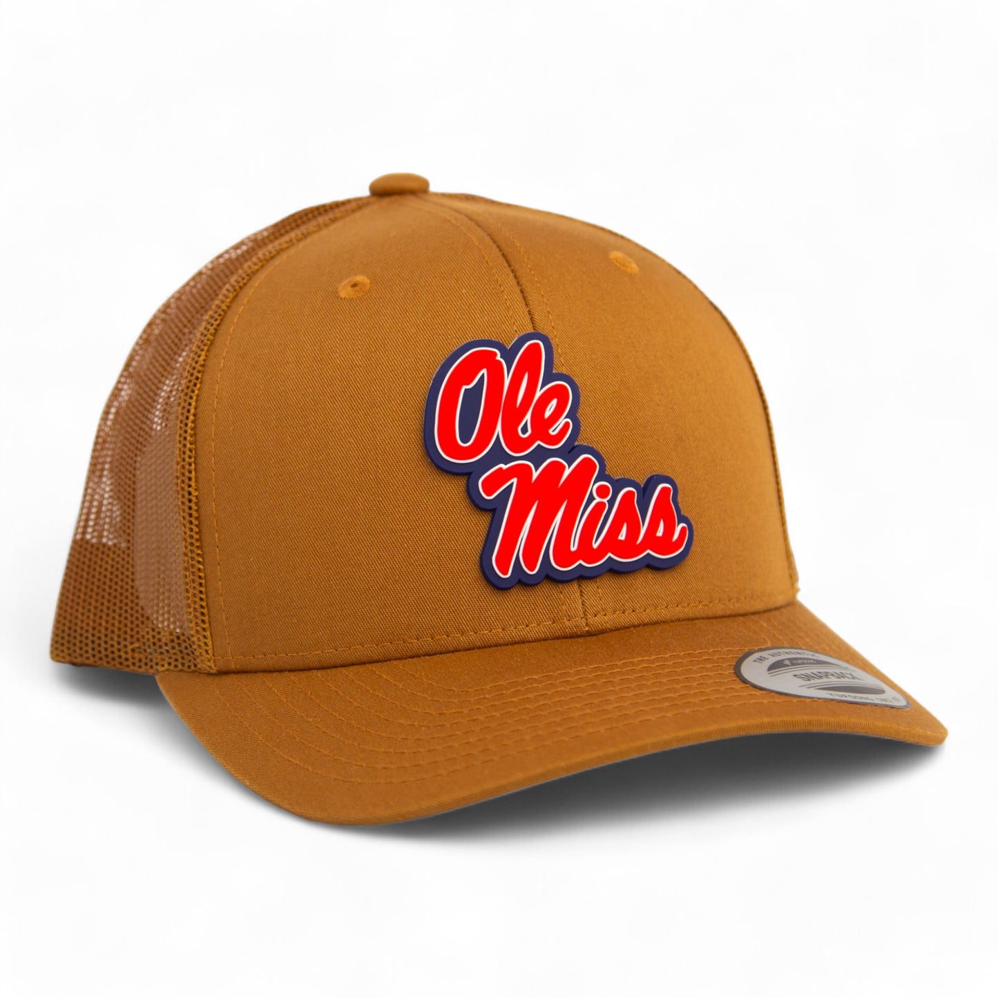 Ole Miss Rebels 3D YP Snapback Trucker Hat- Caramel