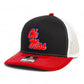 Ole Miss Rebels 3D Snapback Trucker Hat- Black/ White/ Red