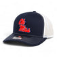 Ole Miss Rebels 3D Snapback Trucker Hat- Navy/ White