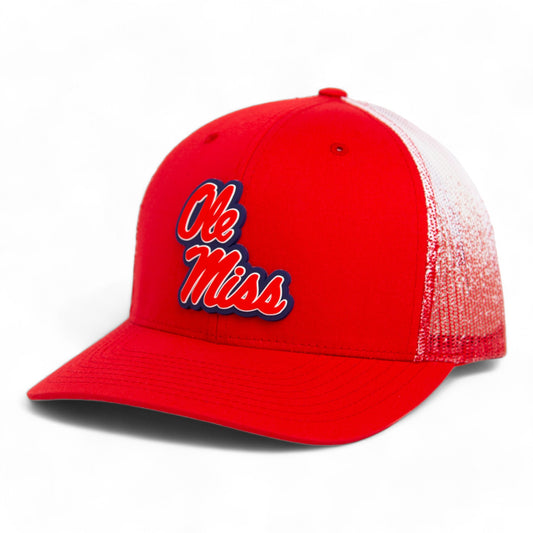 Ole Miss Rebels 3D Snapback Trucker Hat- Fade Red