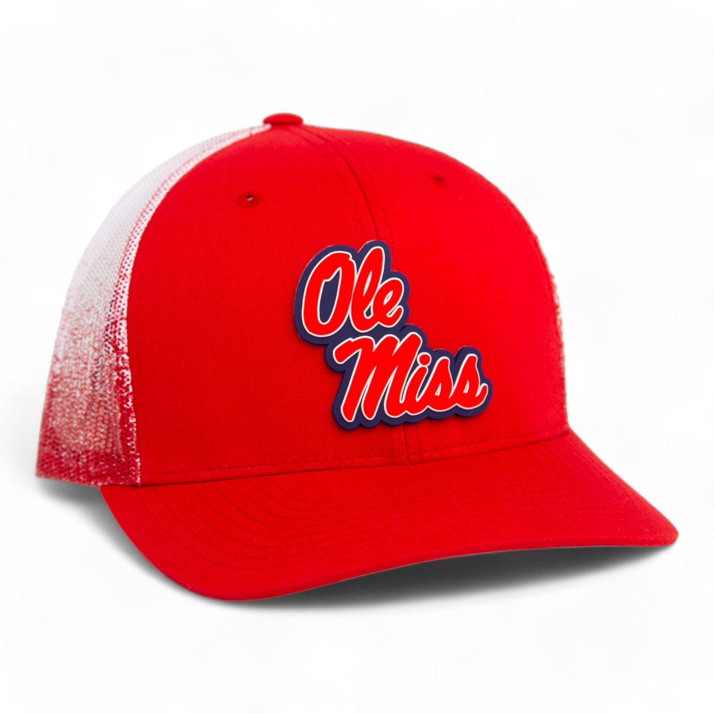 Ole Miss Rebels 3D Snapback Trucker Hat- Fade Red