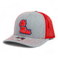 Ole Miss Rebels 3D Snapback Trucker Hat- Heather Grey/ Red