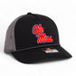 Ole Miss Rebels 3D Snapback Trucker Rope Hat- Black/ Charcoal