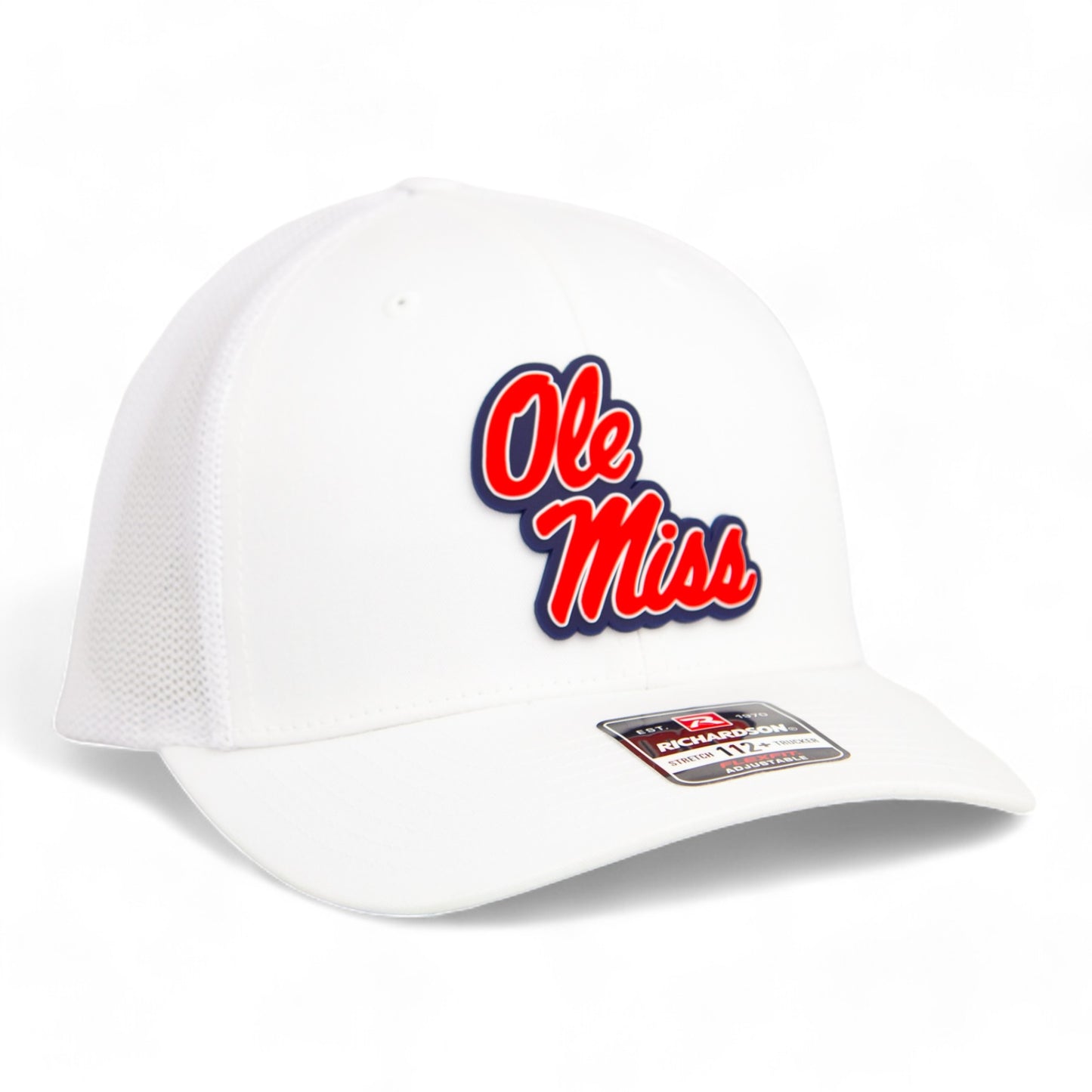 Ole Miss Rebels 3D Snapback Trucker Hat- White