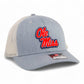 Ole Miss Rebels 3D Snapback Trucker Hat- Heather Grey/ Light Grey