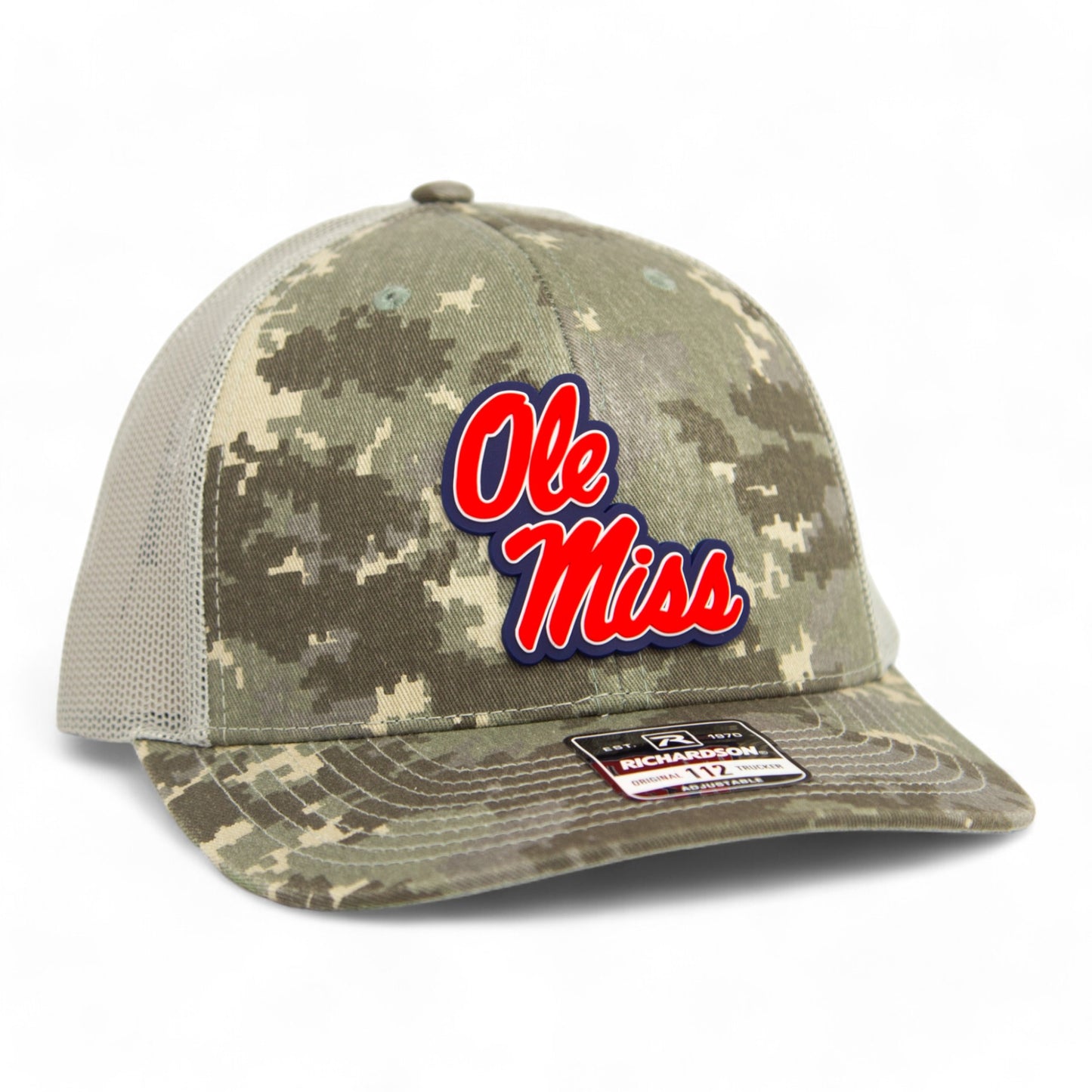 Ole Miss Rebels 3D Snapback Trucker Hat- Military Digital Camo