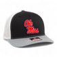 Ole Miss Rebels 3D Snapback Trucker Hat- Black/ White/ Heather Grey