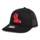 Ole Miss Rebels 3D Snapback Trucker Hat- Black