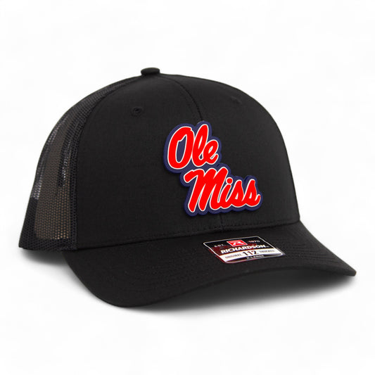 Ole Miss Rebels 3D Snapback Trucker Hat- Black