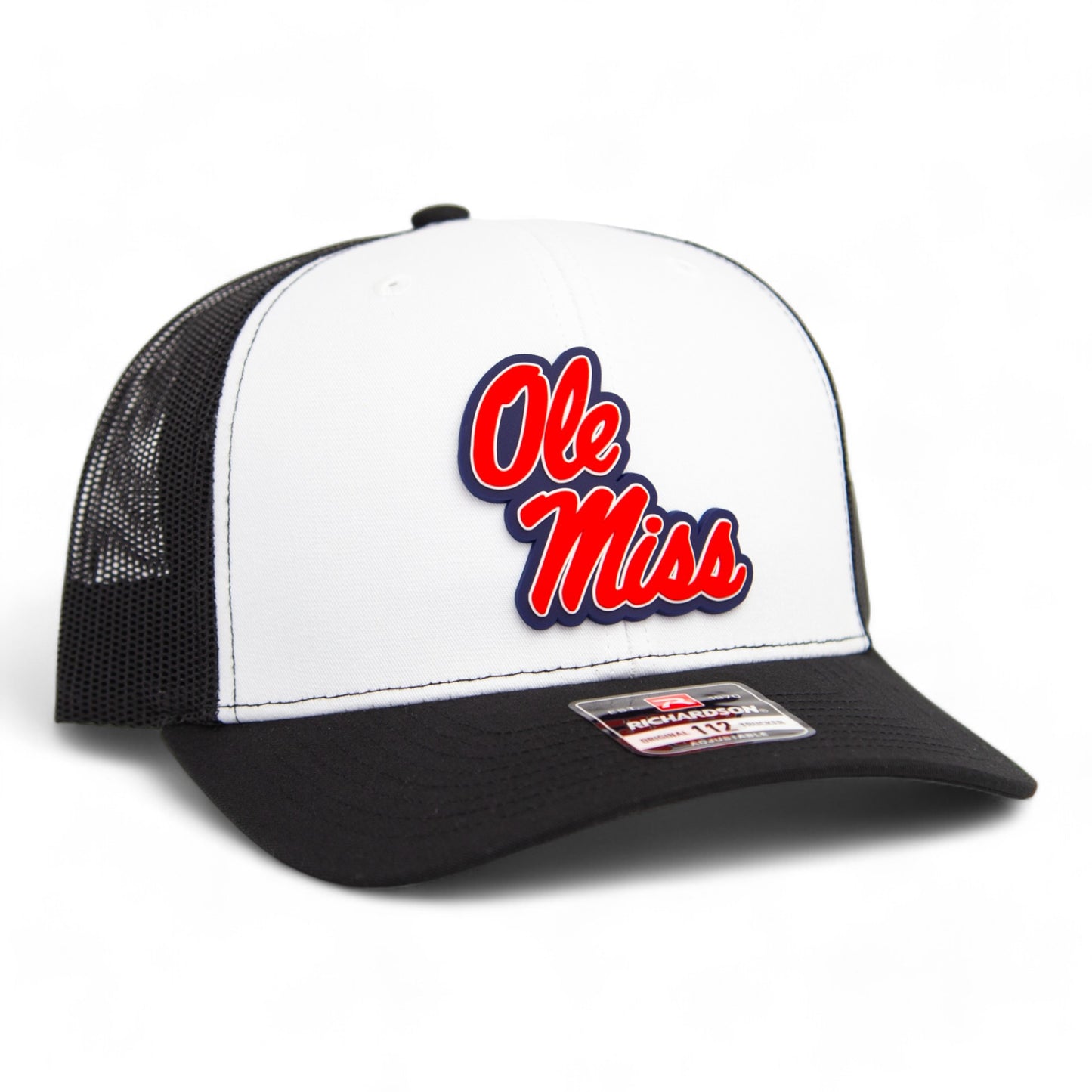 Ole Miss Rebels 3D Snapback Trucker Hat- White/ Black