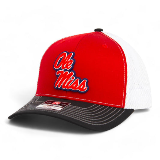 Ole Miss Rebels 3D Snapback Trucker Hat- Red/ White/ Black