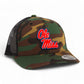 Ole Miss Rebels 3D YP Snapback Trucker Hat- Army Camo/ Black