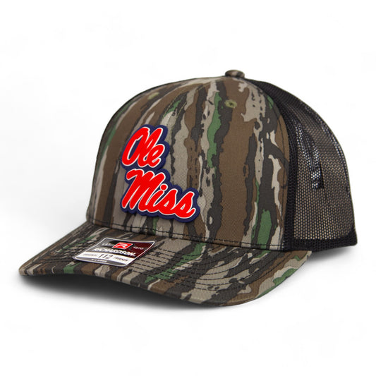 Ole Miss Rebels 3D Snapback Trucker Hat- Realtree Original/ Black