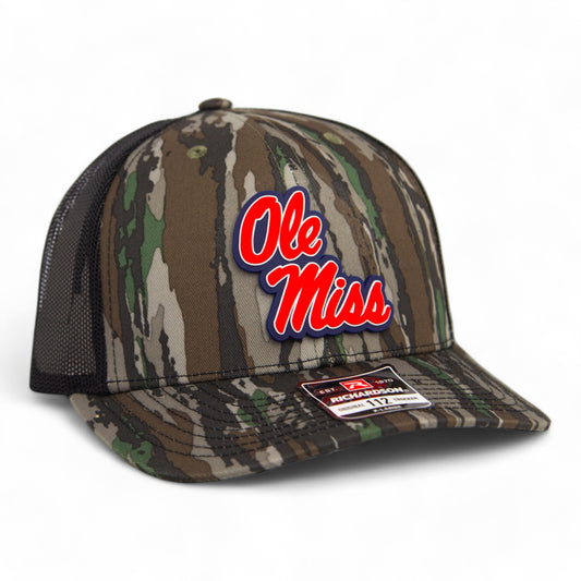 Ole Miss Rebels 3D Snapback Trucker Hat- Realtree Original/ Black