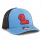 Ole Miss Rebels 3D Snapback Trucker Hat- Columbia Blue/ Black