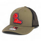 Ole Miss Rebels 3D Snapback Trucker Hat- Loden/ Black