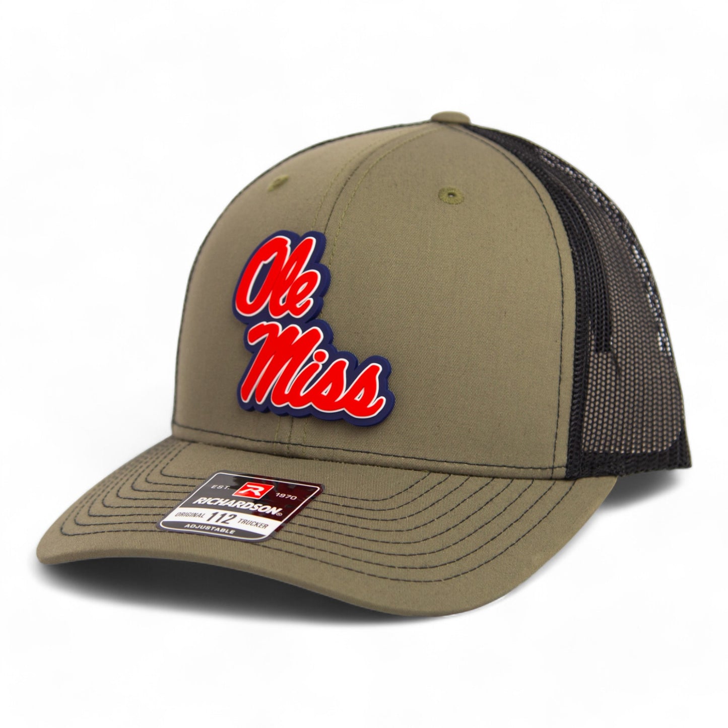 Ole Miss Rebels 3D Snapback Trucker Hat- Loden/ Black