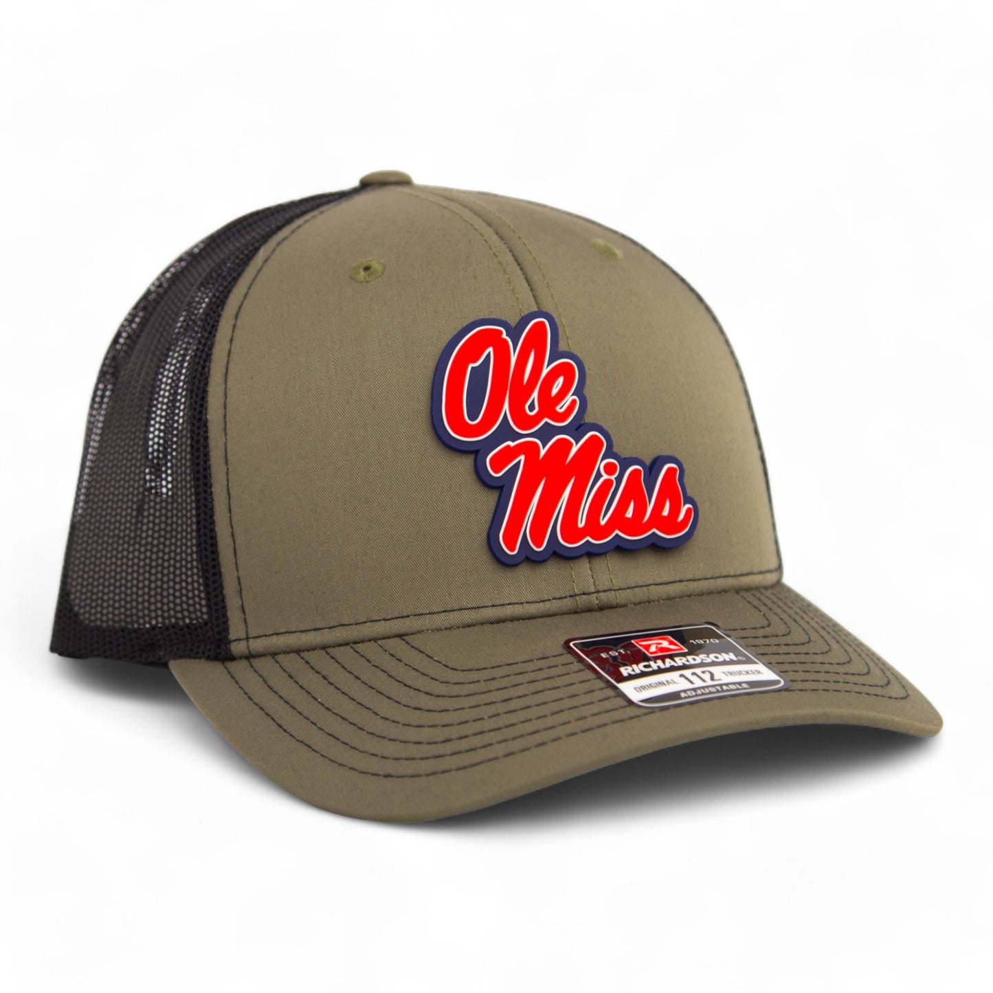 Ole Miss Rebels 3D Snapback Trucker Hat- Loden/ Black