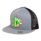Oregon Ducks Retro 3D YP Snapback Flat Bill Trucker Hat- Heather Grey/ Black