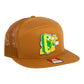 Oregon Ducks Retro 3D Snapback Seven-Panel Flat Bill Trucker Hat- Caramel