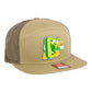 Oregon Ducks Retro 3D Snapback Seven-Panel Flat Bill Trucker Hat- Pale Loden