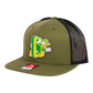 Oregon Ducks Retro 3D Wool Blend Flat Bill Hat- Loden/ Black