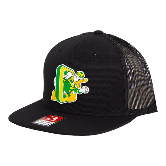 Oregon Ducks Retro 3D Wool Blend Flat Bill Hat- Black