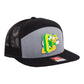 Oregon Ducks Retro 3D Snapback Seven-Panel Flat Bill Trucker Hat- Heather Grey/ Black