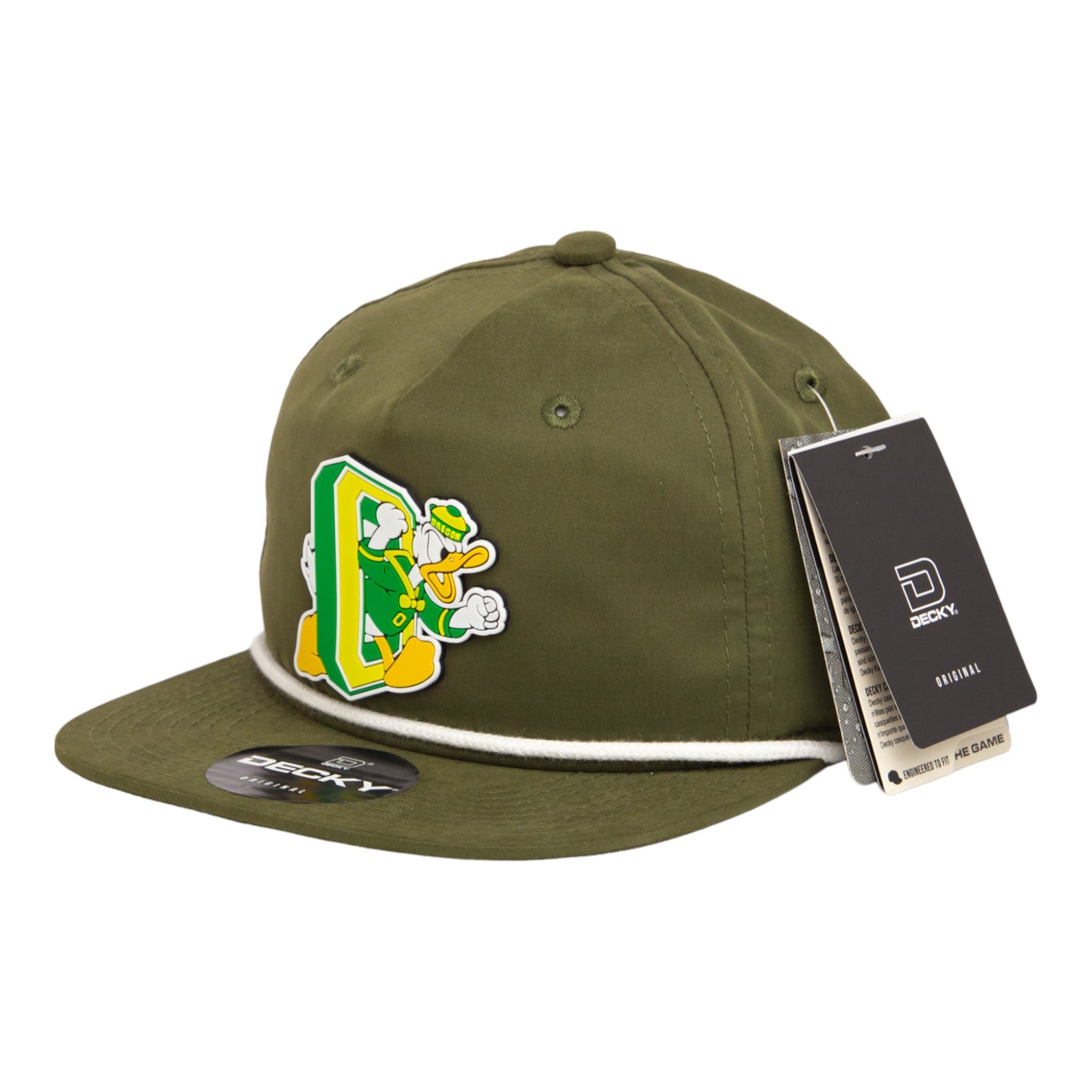 Oregon Ducks Retro 3D Classic Rope Hat- Olive/ White