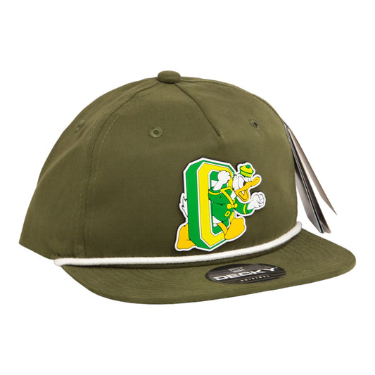 Oregon Ducks Retro 3D Classic Rope Hat- Olive/ White