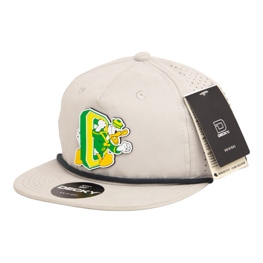 Oregon Ducks Retro 3D Perforated Rope Hat- Grey/ Charcoal